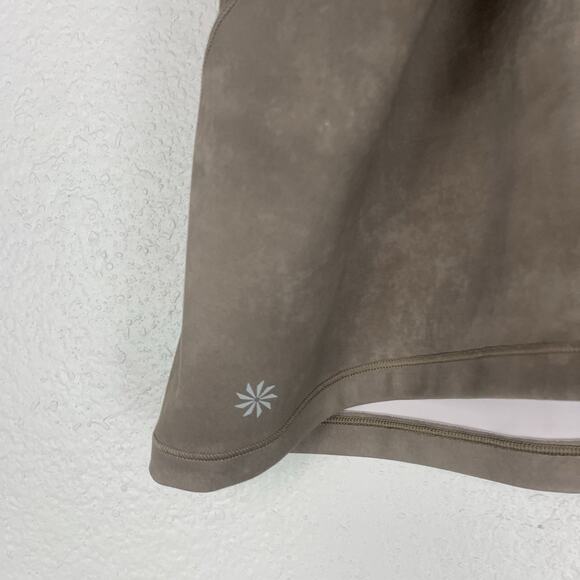 Athleta Shirt Womens 1X Tank Top Shanti Watercolor Stripe Crop Mortar Mushroom - Picture 3 of 8